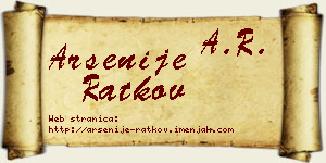 Arsenije Ratkov vizit kartica